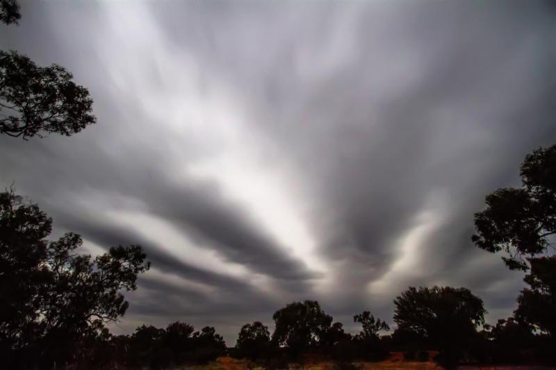 Moon-lit clouds, Currawinya National Park.