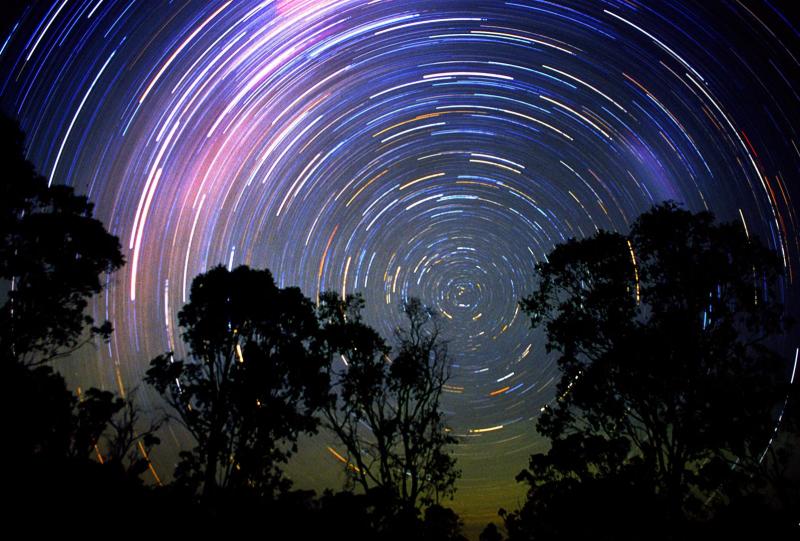 Star trails, Mount Moffatt.