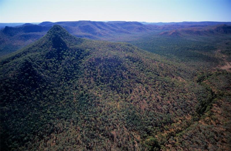 Mt Moffatt itself, from the air.