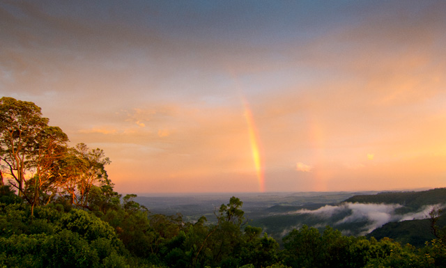 Sunset over the Toowoomba escarpment, March 2012