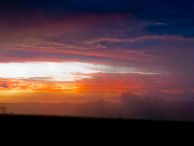 Sunset over the Toowoomba escarpment, March 2012