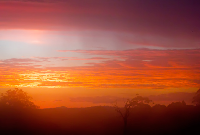 Sunset over the Toowoomba escarpment, March 2012
