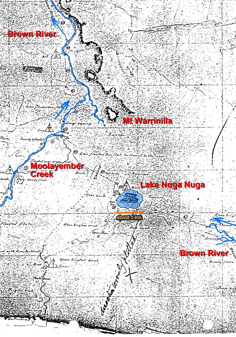 Vernon Brown's map of Lake Nuga Nuga Vernon Brown's map of Lake Nuga Nuga