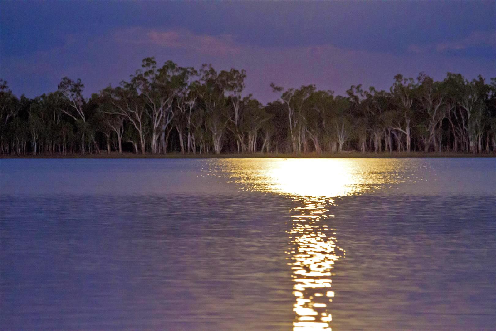Lake Broadwater Conservation Park, full-moon rise.