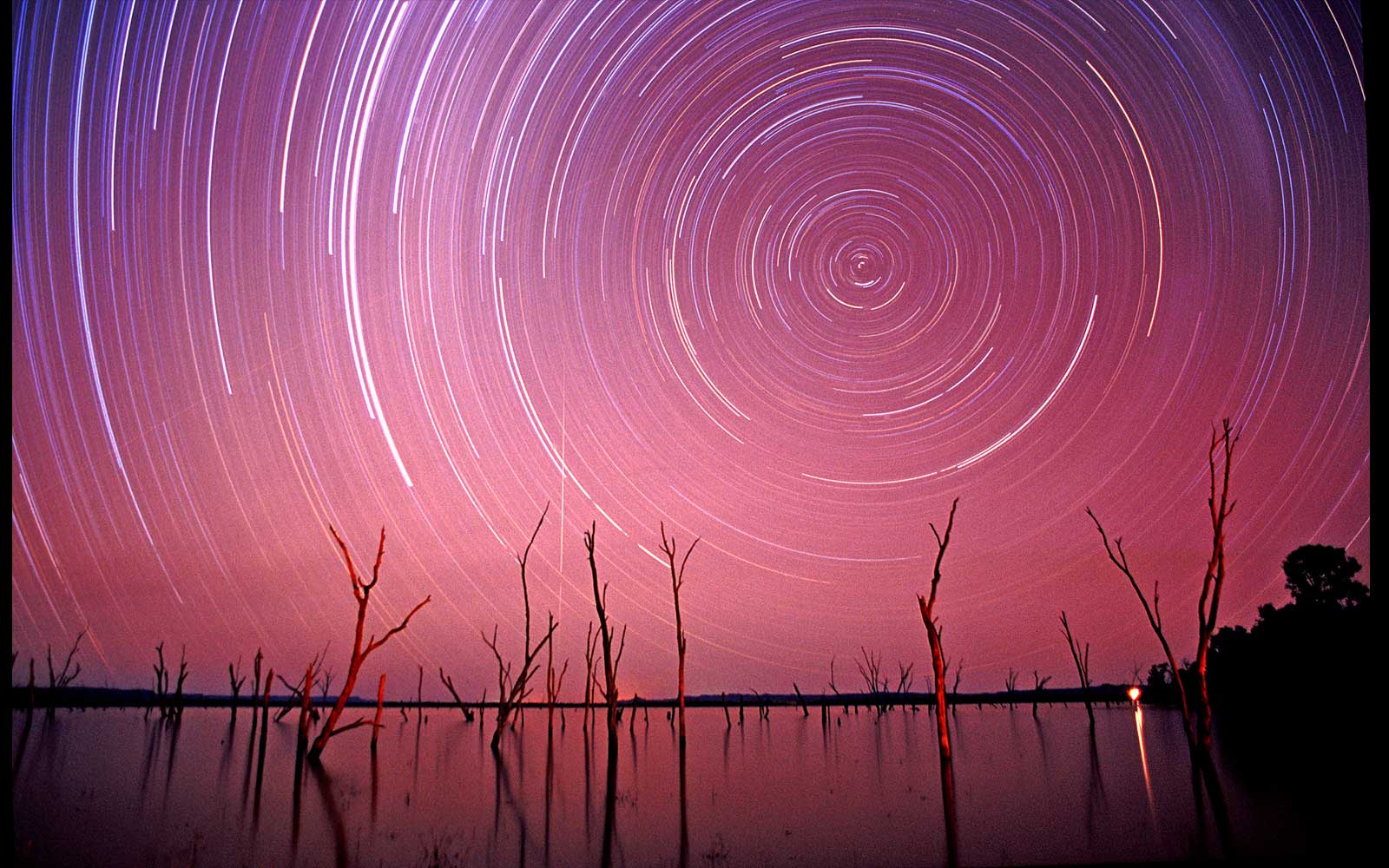 Star and meteorite trails, Lake Nuga Nuga, central highlands