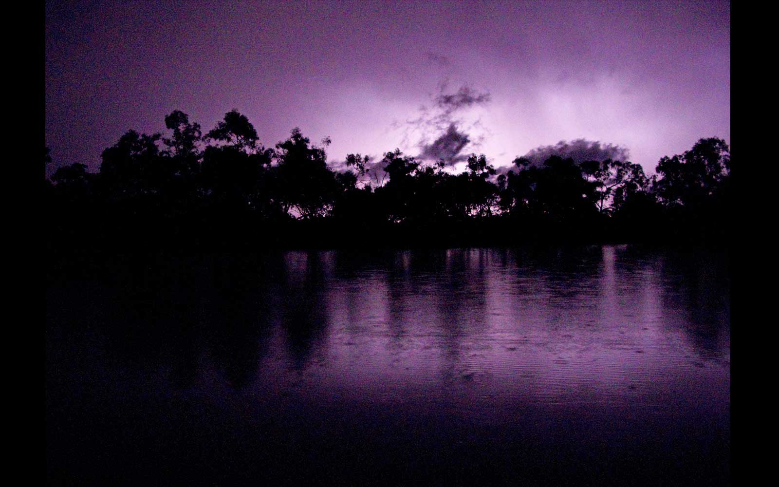 Midnight electrical storm. Currawinya National Park